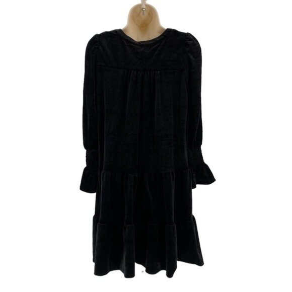 Pomander Place | NEW Black Velvet Kenzo Long Sleeve Mini Dress Size Medium - Picture 6 of 11